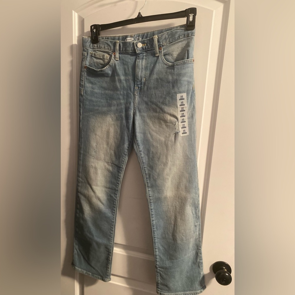 Old Navy Boy’s Skinny Jeans Blue Acid-washed Size 16 New